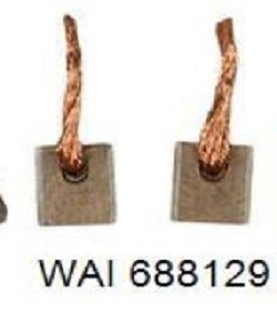 Щётки угольные стартера (компл. 2 шт) 4.5x14x15 12V WAI 688129