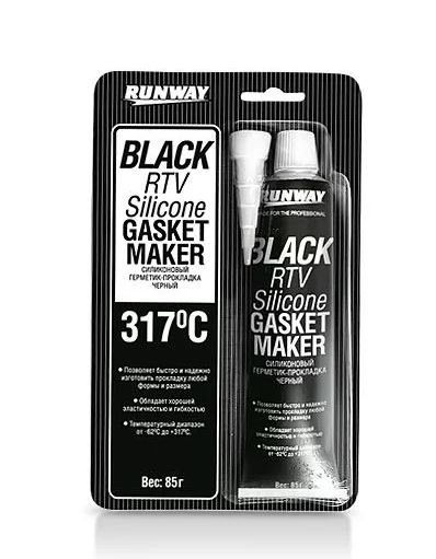 Силиконовый герметик-прокладка черный 85г RUNWAY RW8501
